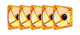 Apevia CF512L-OG 120mm 4pin+3pin Silent Orange LED Case Fan (5-pk)