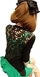 Uget Women's Floral Hollow Thin Knit Long Sleeve Sweater Cardigan One Size