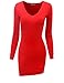 Doublju Womens Sexy Long Sleeve V-Neck Knit Sweater Dress