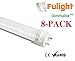 Fulight (8-Pack) Type B & Dimmable T8 LED Tube Light - T8 4FT 48-Inch 18W, Cool White 4500K, FO32/741/CW, F32T8, F34T12, Double-End Powered, Frosted Cover,110/120VAC (Not a Plug-and-Play)