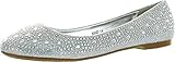 Anna Womens Nine14 Sparkle Raindrop Rhinestone Glitter Mesh Loafer Ballet Flat Dress Shoes