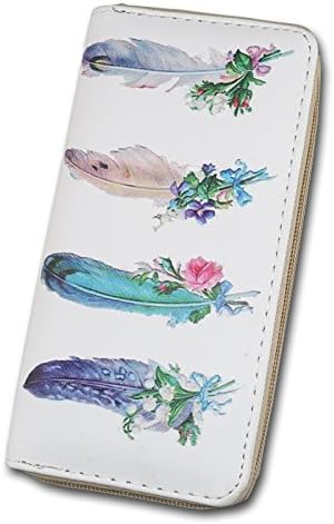 Women's Zipper Around Wallets - 12 Slots Card Holder Leather Print Cartoon for Teenage Girls