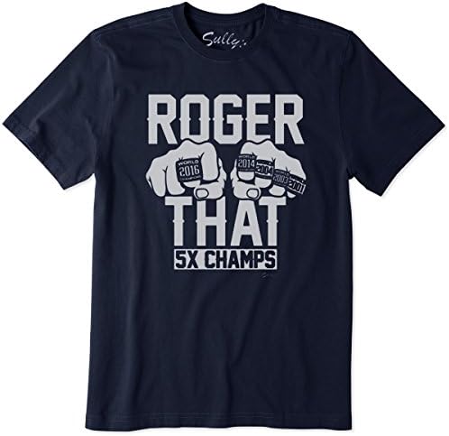Boston Sports Apparel. Roger That 5 Rings Tee - Navy Blue (Medium)