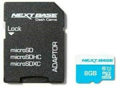 NEXTBASE 8GB SD microSD HC Class 10 SD Card with Adaptor, Compatible with Nextbase In-Car Dash Cameras Series 1 and 2-122