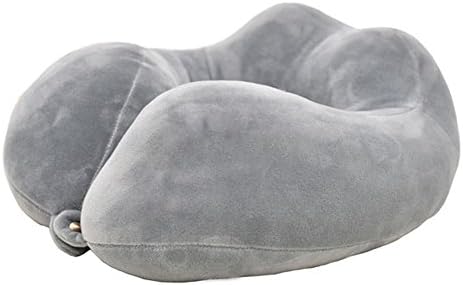 U-shape Neck Support Travel Pillow Soft Cotton Humps Traveling Pillow Comfortable Airplane Pillow with 360 Head &amp; Neck for Train Car Bus Office Home Scarf Neck Pillow, Light Gray