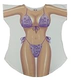 L.A. Imprints Wild Snake Bikini Body Cover-Up T-Shirt #52 Regular Size White