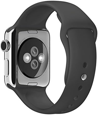 Tounique Watch Band for Apple Watch Strap Wristbands Silicon New Color Replacement Band for 38/42mm Apple Watch Series 3/2/1/Sport Edition 7colors (Dark grey, 42MM)