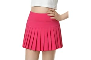QooNoo Girls Pleated Tennis Skirts with Shorts Athletic Skirt with Side Pocket High Waist Active Skort for Girl Youth Kids