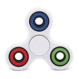 AyoGu TRI Fidget Spinner Hand Spinner Ultra Durable High Speed Rotate ADD ADHD Focus Toy (White & colorful)