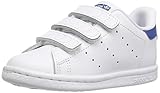 adidas Originals Kids' Stan Smith CF I Sneaker, White/White/EQT Blue S, 4 M US Toddler