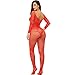 Advoult Plus Size Lingerie Fishnet Bodysuit Crotchless Tights Sexy Nightwear Bodystocking For Women