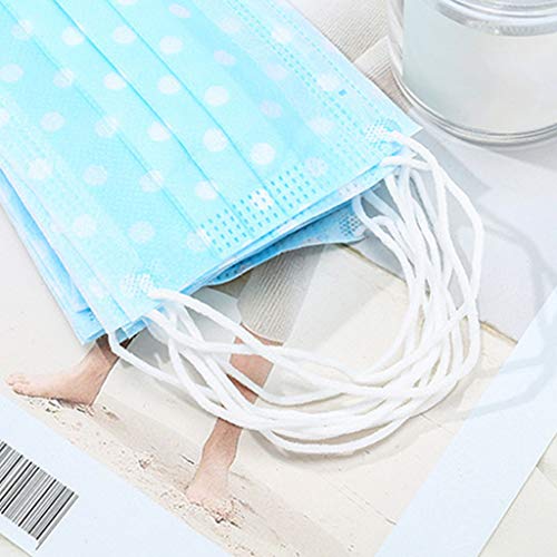 Hacloser 10Pcs/Set Earloop Face Mask Disposable Dustproof Mouth Mask Cute Cartoon Floral Printed 3 Layers Non-Woven Surgical Medical Mouth-Muffle Respirator, Random Color