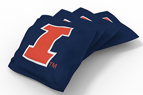 Wild Sports NCAA Illinois Illini Blue Authentic Cornhole Bean Bag Set (4 Pack)