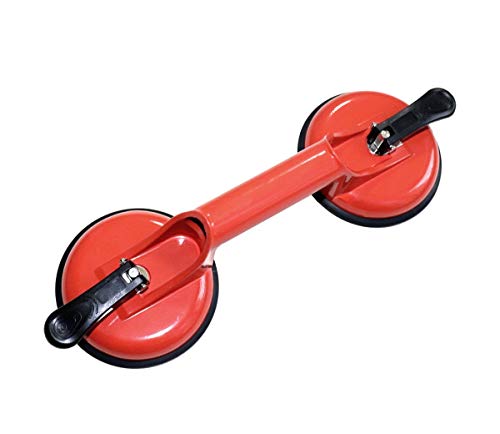 Heavy Duty Aluminum Suction Cup Glass Puller/Lifter/Gripper Double Vacuum Handle Plate for Lifting/Pulling/Moving Glass/Repairing Laminate Floor, by KINGLEV