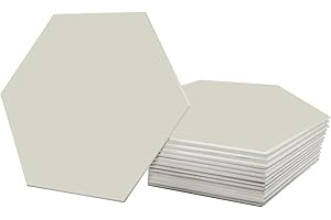 Avant Decor | 30 Tiles | Stone Composite Hexagon Solid Color | Peel and Stick Kitchen Backsplash Tiles | Stick On Wall Tiles | Easy DIY Installation | 6” x 6.9”