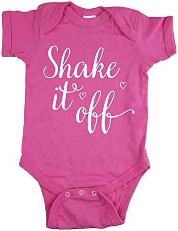 Strong Girl Clothing Baby's Shake It Off Onesie Creeper Bodysuit (12 Months, Pink)