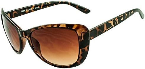 Womens Round Oversized Cateye Wrap Sunglasses 100% UV400 Gradient Lens Retro Ladies Casual Eyewear Sunnies (Tortoise)