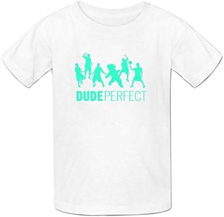 Kidsloveit Kids Boys' Dude Perfect Trick Shots Graphic Short Sleeve T-Shirt S White
