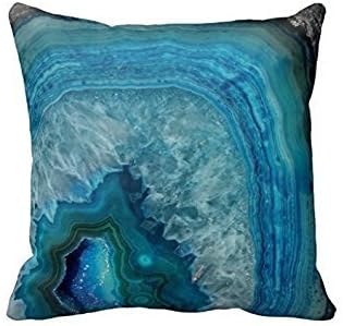 Blue Geode Crystal Design Cushion Throw Pillow Case