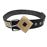 Coolcoco Black Leather Gold Studded Belt for Harley Quinn Women Girls Cosplay Accessory Outfit