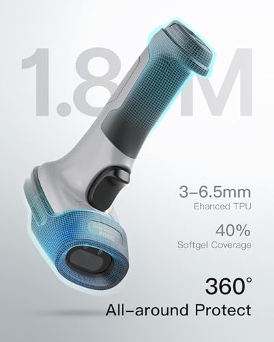 Inateck Bluetooth Barcode Scanner, 1 Charge 180 Days Standby, 115FT Range, Automatic Fast and Precise scanning, BCST-70 | Fast & Precise 1D Scanning, TPU Protective Case, 6ft Drop-Resistant, Editable Prefix/Suffix, Hide Barcode