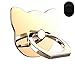 AIQAA All Metal Phone Grip Ring Stand Holder Car Mount for Smartphones (Cat Gold)
