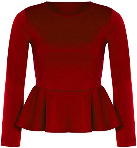 plus size long sleeve peplum tops
