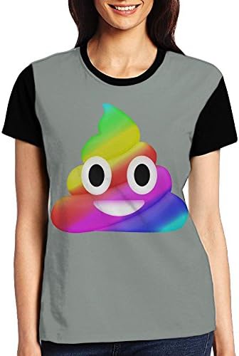 Women's colorful Poop Crew Neck T Shirts