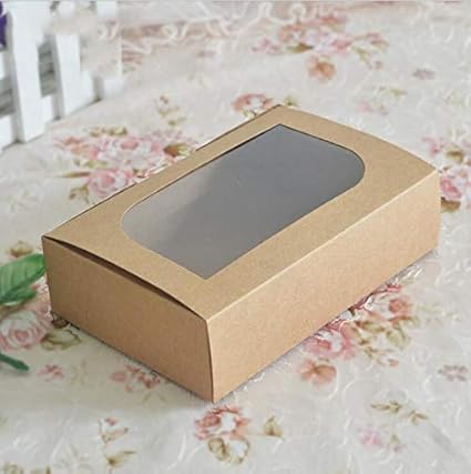 XLPD Caja de cartón marrón para Galletas con Ventana Mate ...