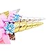 Unicorn Headband, 2 Pack Gold and Silver Glitter Ears with Flowers Unicorn Headbands for Party Decoration or Cosplay Costume