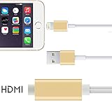 HDMI Cable, 6.4Ft MHL To HDMI Cable 1080P HDTV Adapter for iPhone 7 plus 7 6s plus 6 5s SE 5 Newest Plug and Play
