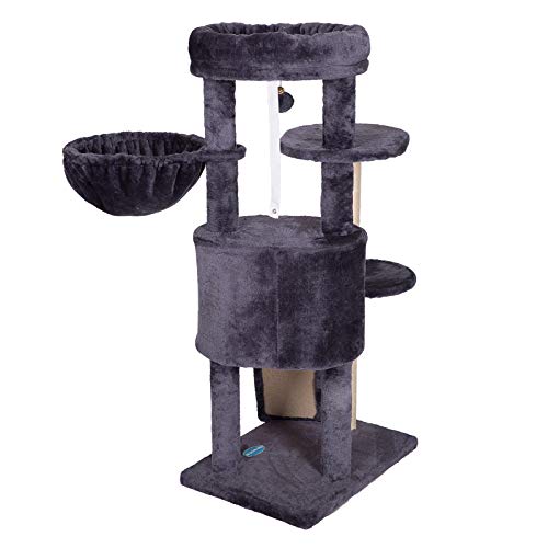 Heybrother Cat Tree with Scratching Board, Cat Tower with Padded Plush