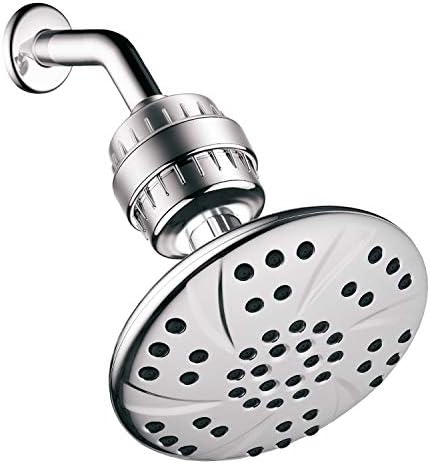 AquaDanceChrome Large 6 inch High Pressure Rainfall Head in Premium Finish Plus HotelSpa Universal Filter with 3 Stage Cartridge. Upgrade Your Bathroom and Enjoy Clean Shower Water