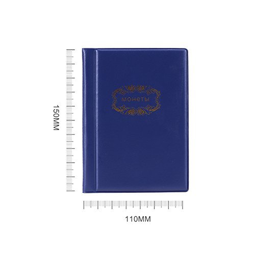 Whitelotous 120 Coin Storage Collecting Holders Penny Pockets Money Album Book (Blue) - Thumbnail 5