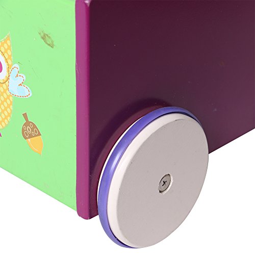 Hessie Little Toddler Kids Portable Wooden Bookcase/Bookshelf on Wheels, Book Storage/Shelf