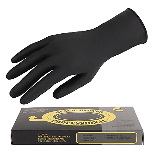 Segbeauty 20 Counts Hair Dye Gloves, Large Black Reusable Rubber Hair