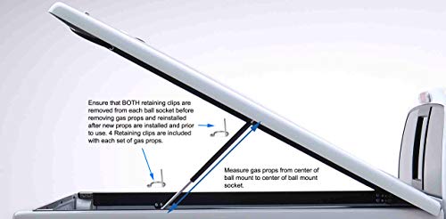 2 Truck Upfitters 29.5" Gas Props for Snuglid SL & F2 Pickup Truck Longbed Tonneau Covers (29.5" extended, 17.95" compressed, 100 lbs of pressure ea) MEASUREMENT REQUIRED! Incl 4 ball mounts and nuts!