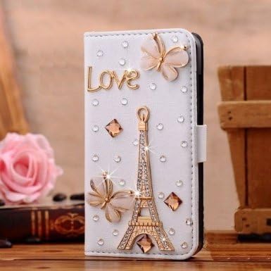 Luxury 3D Fashion Bling Diamond Bow PU Flip Wallet Leather Case Cover For Smart Mobile Phones (ZTE Speed N9130 , Tower )