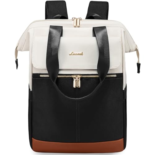 LOVEVOOK Rucksack Damen Groß, Laptop Rucksack mit Laptopfach 17 Zoll, Reiserucksack Damen Wasserdicht, Große Handtasche Backpack Travel, Schultasche M