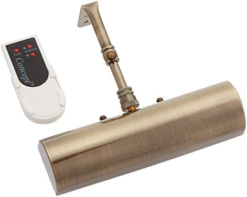 Cordless Remote Control LED Picture Light Antique Brass Finish, Compact 11 ½” Wide