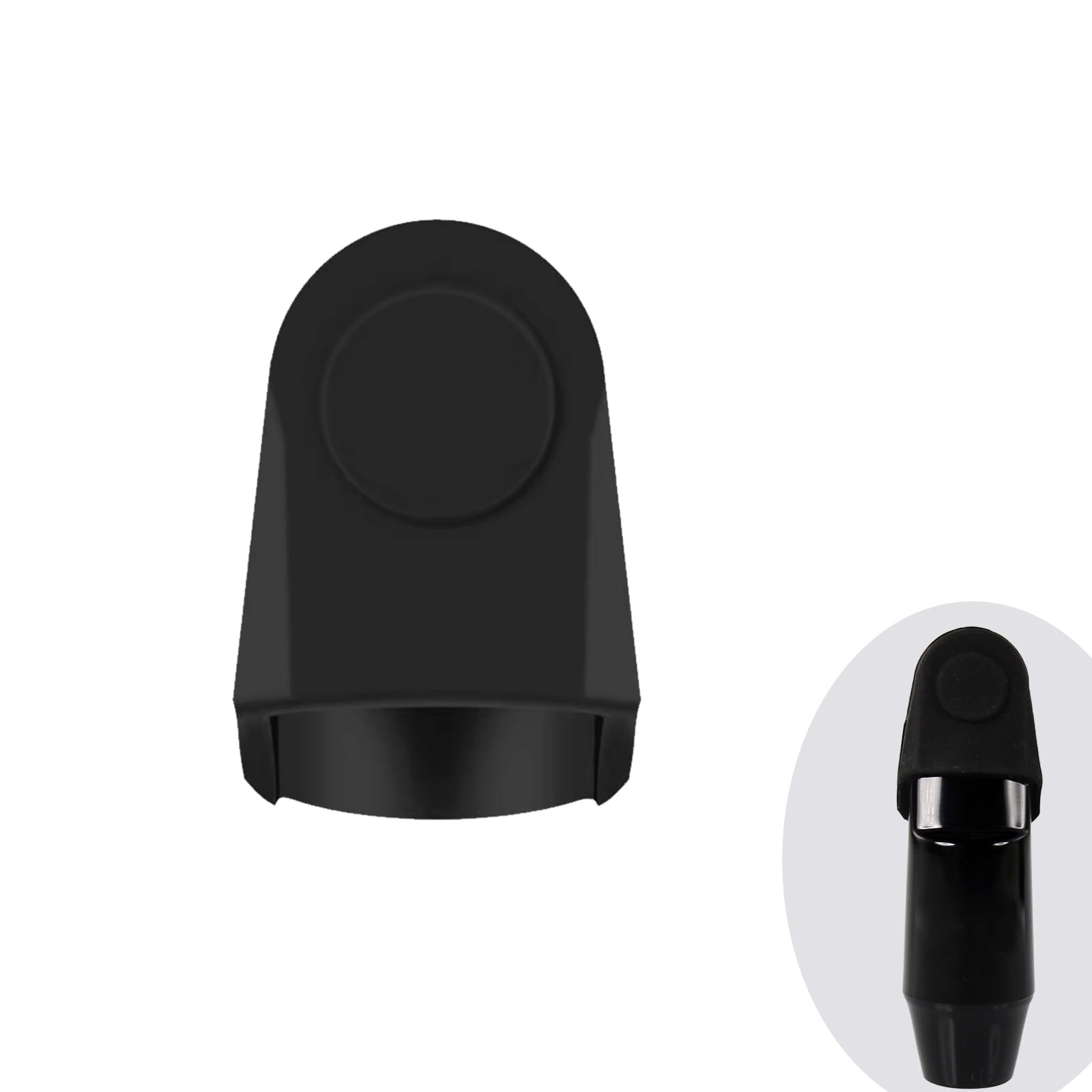 Silica Gel Mouthpiece Cap Durable Mouthpiece Protector for Soprano Saxophone Sax Mouthpiece Protective Cap(Black)