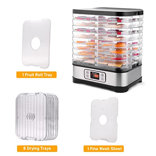 Homdox 8 Trays Food Dehydrator Machine with Fruit Roll Sheet, Digital
