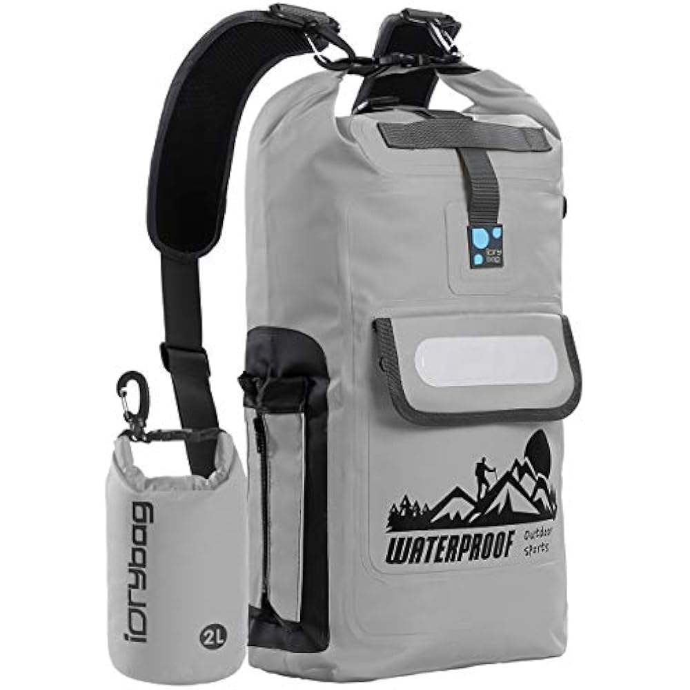 Waterproof Backpack Floating Dry Bag, 20L, Roll Top Keeps Gear For