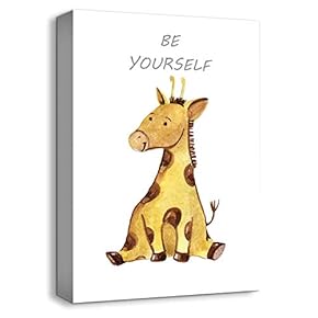 Canvas Wall Art-Cute Giraffe-Canvas Prints Home Artwork Decoration for Kids Bedroom,Living Room - 12x18 inches