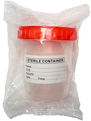 KeL Scientfic KS-1012-3 Specimen Cups with Screw Cap Lids, Sterile, 120 mL, 4 oz, Individually Wrapped Polypropylene, Translucent (Pack of 3)