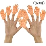 10 Pieces Finger Puppet Mini Finger Hands Tiny Hands with Left Hands and Right Hands for Game Party