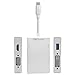 USB-C Type C USB C to HDMI VGA USB 3.0 DVI 4K Adapter Converter Hub Compatible for Google Chrombook Pixel MacBook MacBook Pro and Other Mainstream Type c Device