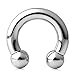 Ruifan 316L Surgical Steel Circular Internally Threaded Barbell Horseshoe Pierced Body Jewelry 2G 1/2 Inch