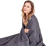 Weighted Blanket for Adults | 15 Lbs 48"x72" for Adults and Kids Between 130-180 lbs | 100% Cotton Fabric with Glass Beads | Quilted Throw Blanket for Couch Neutral Gray ...