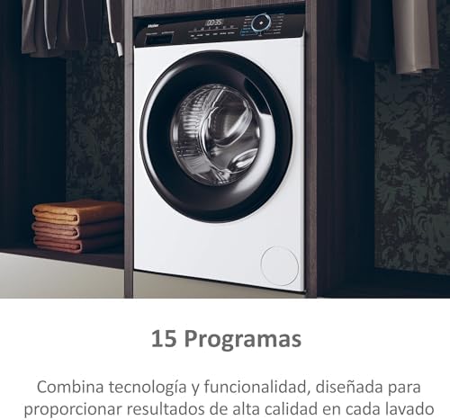 I-Pro Series 3 HW100-BP14939-S - Lavadora Carga Frontal 10KG, Función Vapor, Motor Inverter, Tratamiento Antibacterias, 1400 RPM, Fin Diferido, Detector Automático de KG, 15 Programas, Blanco